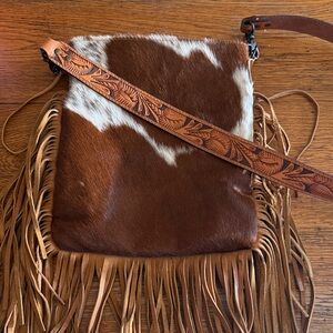 American Darling cowhide fringe purse